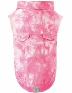 CANADA POOCH Downtown Denim Vest Pink Tie-Dye