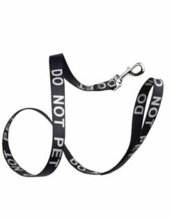 DOGLINE Reflective Nylon Do Not Pet Leash Black
