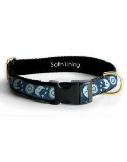 MACKENZIE Moon And Stars Dog Collar Navy 1in