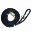 THE BELTED COW Maine Dock Line Dog Lead In Navy With Light Blue Trim