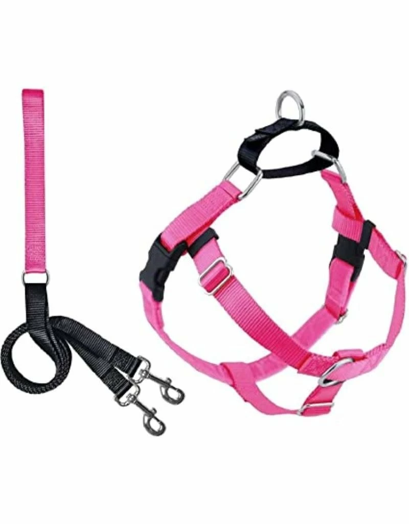 2 HOUNDS DESIGN Freedom No-Pull Harness And Leash 5/8 Inch Pink