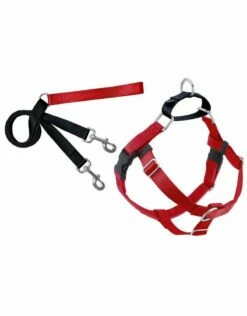 2 HOUNDS DESIGN Freedom No-Pull Harness & Leash 1 Inch Red