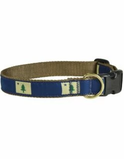 THE BELTED COW Original Maine Flag Dog Collar